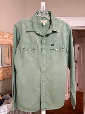 Polo by Ralph Lauren denim supply garment dyed Green Western Shirt